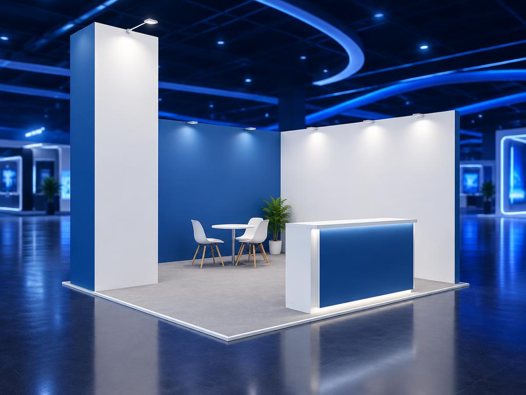 Corner sample booth