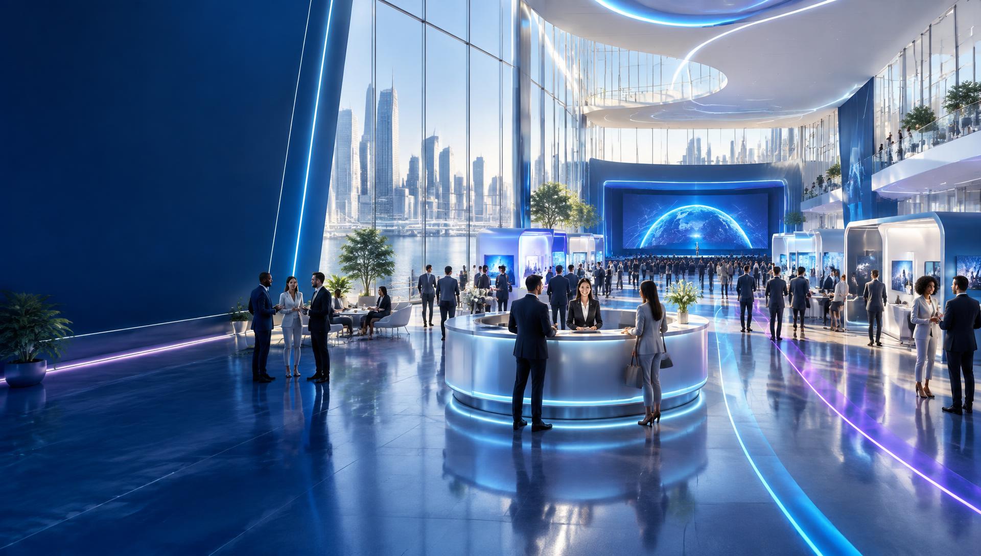 Futuristic virtual exhibition hall